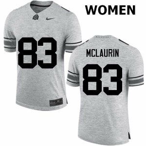 NCAA Ohio State Buckeyes Women's #83 Terry McLaurin Gray Nike Football College Jersey QNG3345FD